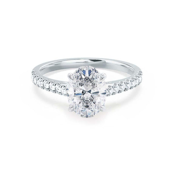 VIOLA - Oval Diamond Shoulder Set Platinum 950 Engagement Ring