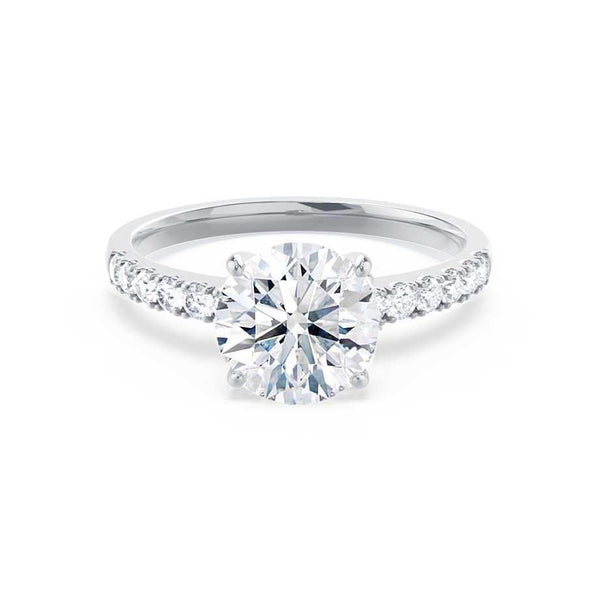 GISELLE - Round Diamond Solitaire  18k White Gold Engagement Ring