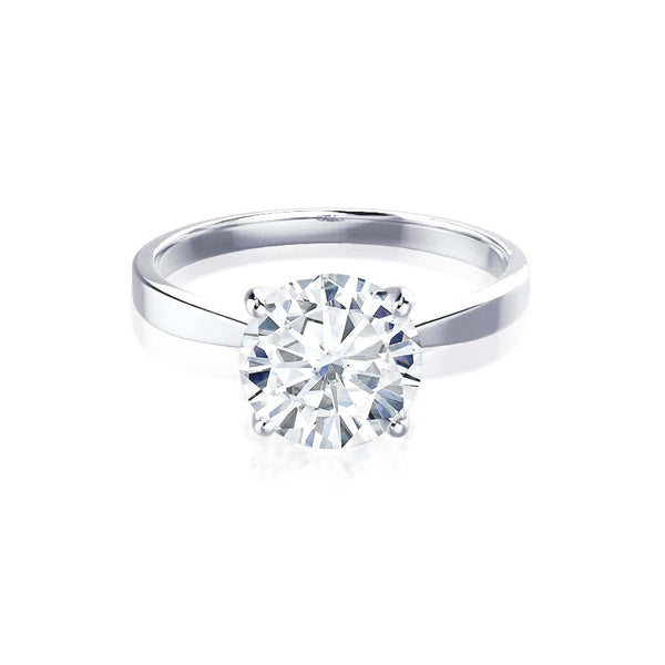 LOTTIE - Round Diamond 4 Prong Tulip Solitaire Platinum 950 Engagement Ring