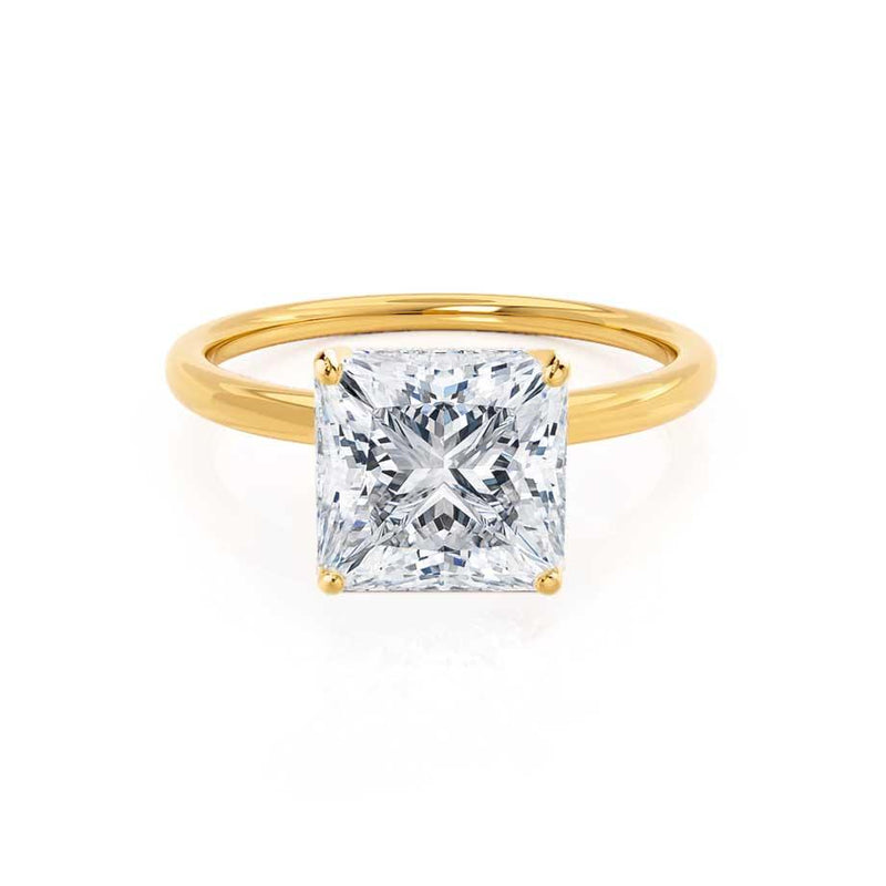LULU - Princess Diamond Petite Solitaire 18k Yellow Gold Engagement Ring
