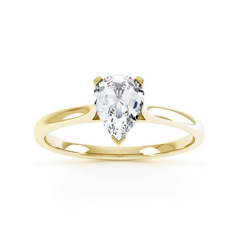 SLOANE - Pear Diamond Solitaire 18k Yellow Gold Engagement Ring