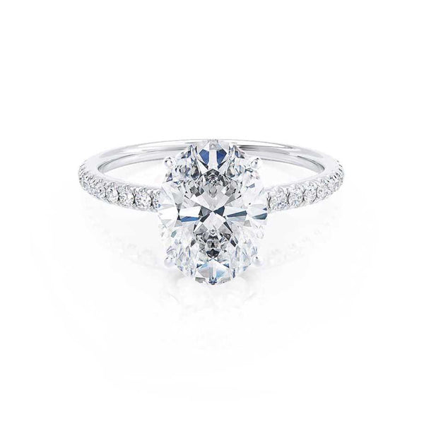 MACY - Oval Diamond Petite Pavé Platinum 950 Engagement Ring