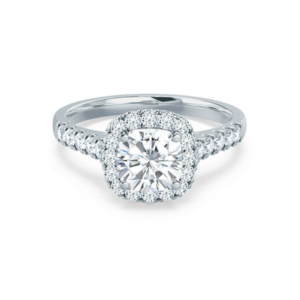 OPHELIA - Cushion Diamond Halo Platinum 950 Engagement Ring