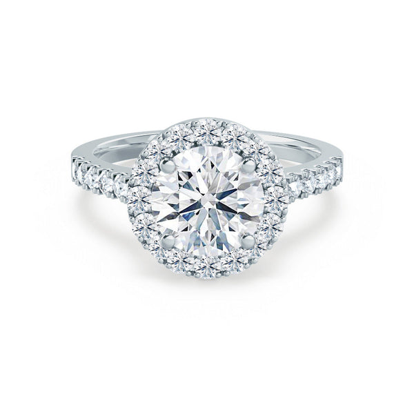 CECILY - Round Diamond 18k White Gold Engagement Ring