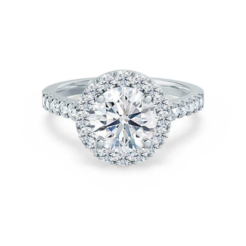 CECILY - Round Diamond 18k White Gold Engagement Ring