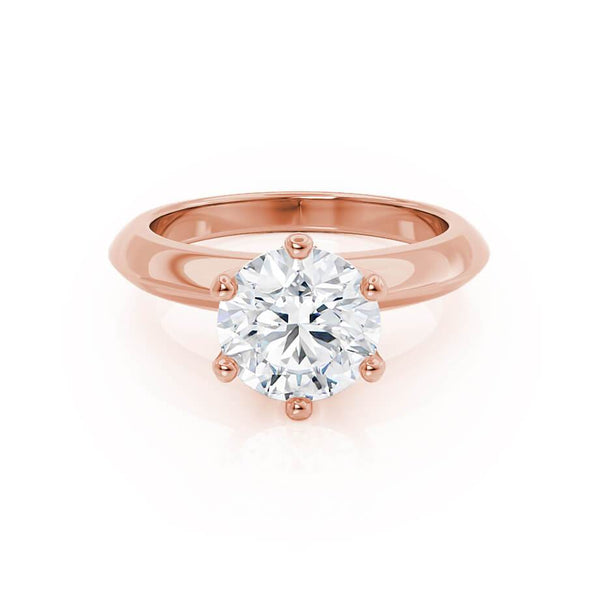 SERENA - Round Diamond Solitaire 18k Rose Gold Engagement Ring