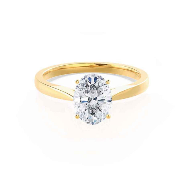 ISABELLA - Oval Diamond Solitaire 18k Yellow Gold Engagement Ring