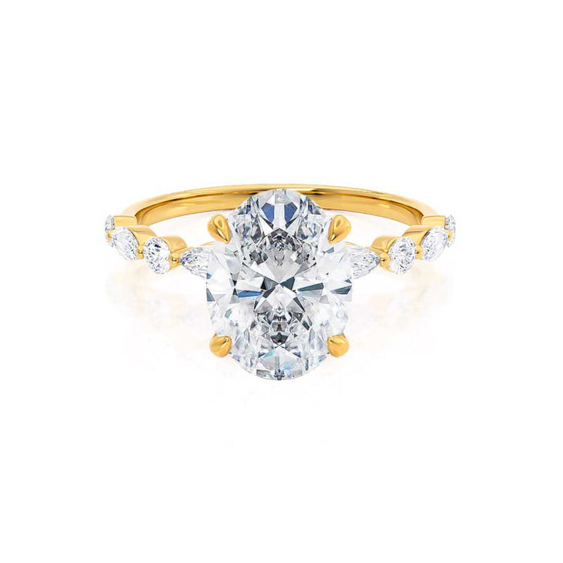 ALLURE - Oval Diamond Scatter 18k Yellow Gold Engagement Ring