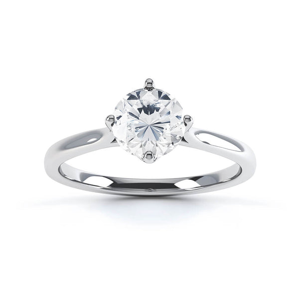 JUNIPER - Round Diamond Solitaire 18k White Gold Engagement Ring