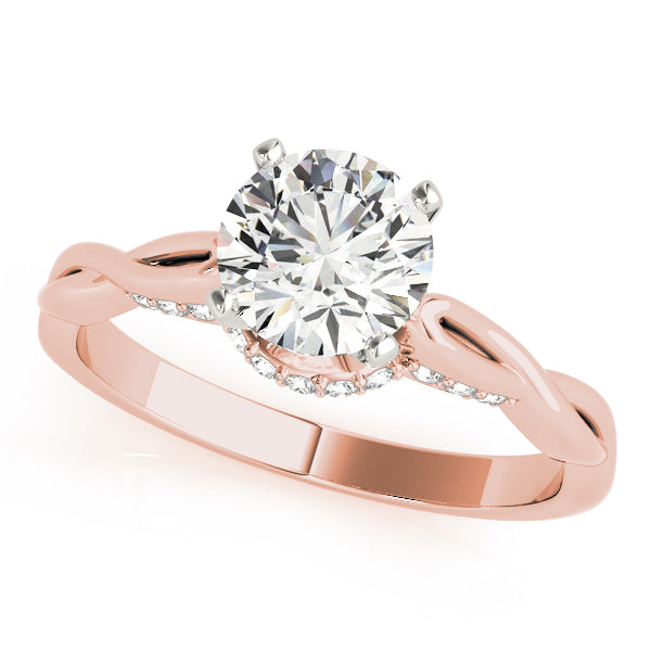 18K Rose Gold Solitaire Round Shape Diamond Engagement Ring