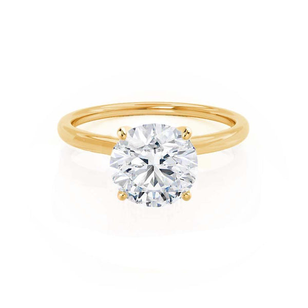 LULU - Round Diamond Petite Solitaire 18k Yellow Gold Engagement Ring