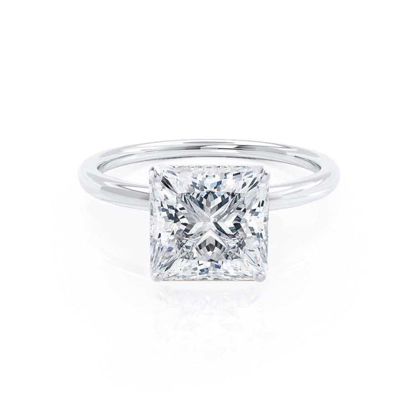 LULU - Princess Diamond Petite Solitaire 18k White Gold Engagement Ring