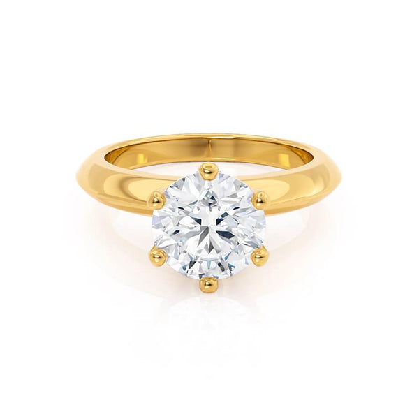 SERENA - Round Diamond Solitaire 18k Yellow Gold Engagement Ring