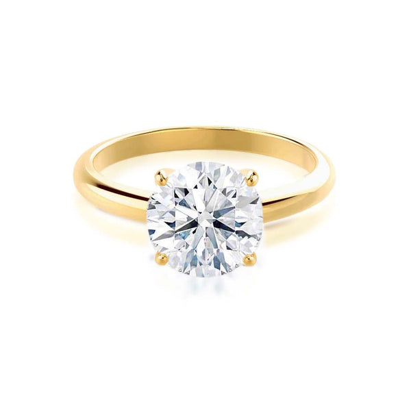 GRACE - Round Diamond Solitaire 18k Yellow Gold Engagement Ring