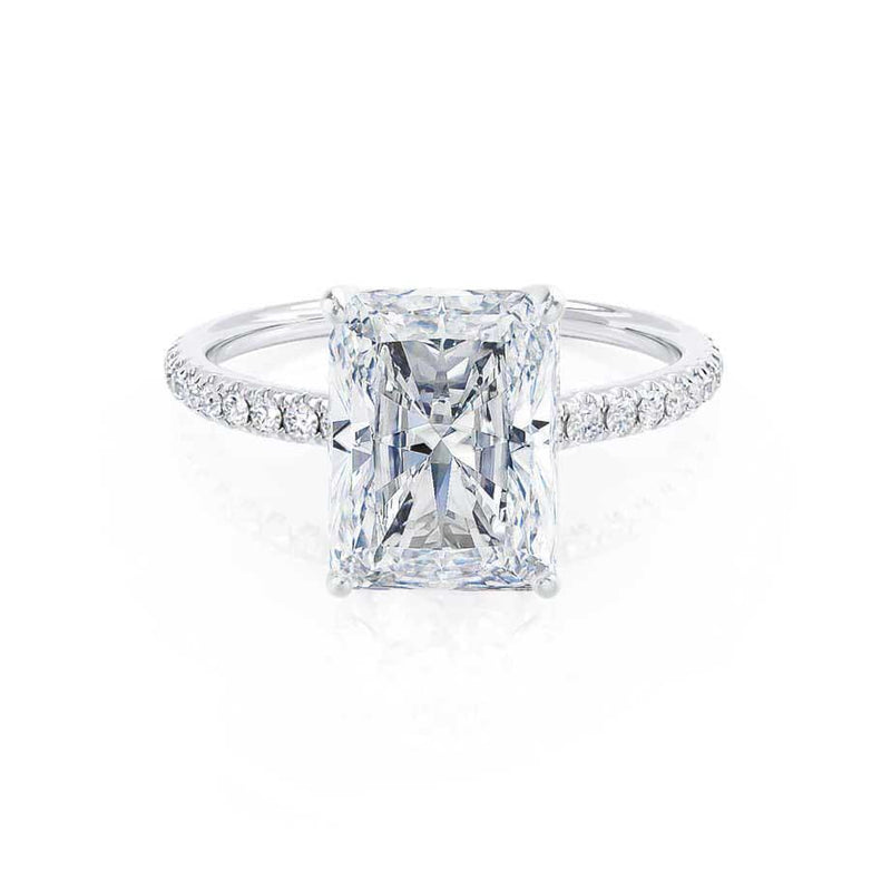 MACY - Radiant Diamond Petite Pavé Platinum 950 Engagement Ring