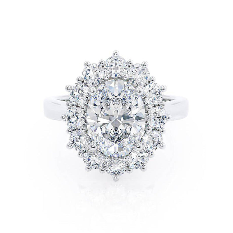 DIANA - Iconic Oval Diamond 18k White Gold Engagement Ring