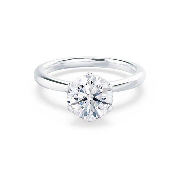 SERENITY - Round Diamond Solitaire 18k White Gold Engagement Ring