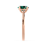 ISABELLA - Oval Emerald 18k Rose Gold Solitaire Ring Engagement Ring Lily Arkwright