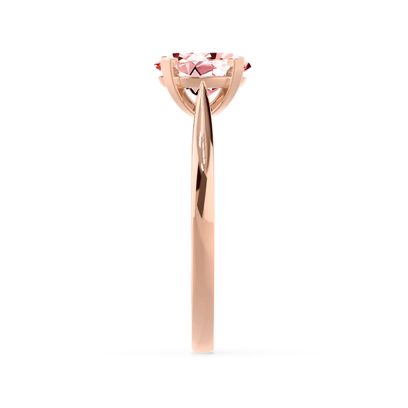 ISABELLA - Oval Champagne Sapphire 18k Rose Gold Solitaire Ring Engagement Ring Lily Arkwright