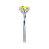 ISABELLA - Oval Yellow Sapphire 950 Platinum Gold Solitaire Ring Engagement Ring Lily Arkwright