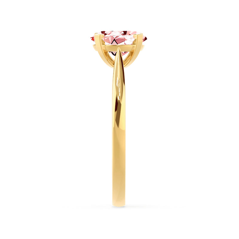 ISABELLA - Oval Champagne Sapphire 18k Yellow Gold Solitaire Ring Engagement Ring Lily Arkwright