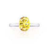ISABELLA - Oval Yellow Sapphire 950 Platinum Gold Solitaire Ring Engagement Ring Lily Arkwright