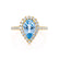 HARLOW - Pear Aqua Spinel & Diamond 18k Yellow Gold Halo Engagement Ring Lily Arkwright