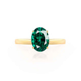 ISABELLA - Oval Emerald 18k Yellow Gold Solitaire Ring Engagement Ring Lily Arkwright