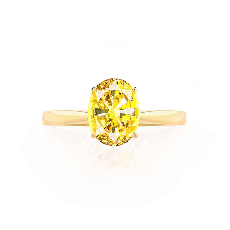 ISABELLA - Oval Yellow Sapphire 18k Yellow Gold Solitaire Ring Engagement Ring Lily Arkwright