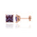 TRINITY - Princess Alexandrite 18k Rose Gold Stud Earrings Earrings Lily Arkwright