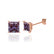 TRINITY - Princess Alexandrite 18k Rose Gold Stud Earrings Earrings Lily Arkwright