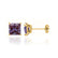 TRINITY - Princess Alexandrite 18k Yellow Gold Stud Earrings Earrings Lily Arkwright