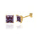 TRINITY - Princess Alexandrite 18k Yellow Gold Stud Earrings Earrings Lily Arkwright