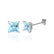 TRINITY - Princess Aqua Spinel 950 Platinum Stud Earrings Earrings Lily Arkwright