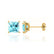 TRINITY - Princess Aqua Spinel 18k Yellow Gold Stud Earrings Earrings Lily Arkwright