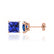TRINITY - Princess Blue Sapphire 18k Rose Gold Stud Earrings Earrings Lily Arkwright