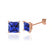 TRINITY - Princess Blue Sapphire 18k Rose Gold Stud Earrings Earrings Lily Arkwright
