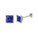 TRINITY - Princess Blue Sapphire 950 Platinum Stud Earrings Earrings Lily Arkwright