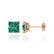 TRINITY - Princess Emerald 18k Rose Gold Stud Earrings Earrings Lily Arkwright
