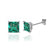TRINITY - Princess Emerald 18k White Gold Stud Earrings Earrings Lily Arkwright