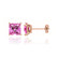 TRINITY - Princess Pink Sapphire 18k Rose Gold Stud Earrings Earrings Lily Arkwright