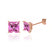 TRINITY - Princess Pink Sapphire 18k Rose Gold Stud Earrings Earrings Lily Arkwright