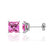 TRINITY - Princess Pink Sapphire 18k White Gold Stud Earrings Earrings Lily Arkwright