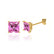 TRINITY - Princess Pink Sapphire 18k Yellow Gold Stud Earrings Earrings Lily Arkwright