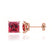 TRINITY - Princess Ruby 18k Rose Gold Stud Earrings Earrings Lily Arkwright