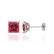 TRINITY - Princess Ruby 950 Platinum Stud Earrings Earrings Lily Arkwright