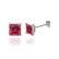 TRINITY - Princess Ruby 950 Platinum Stud Earrings Earrings Lily Arkwright