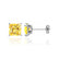 TRINITY - Princess Yellow Sapphire 18k White Gold Stud Earrings Earrings Lily Arkwright