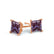VALENTIA - Princess Alexandrite 18k Rose Gold Stud Earrings Earrings Lily Arkwright