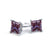 VALENTIA - Princess Alexandrite 18k White Gold Stud Earrings Earrings Lily Arkwright